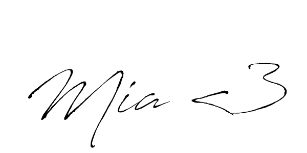 Mia <3 stylish signature style. Best Handwritten Sign (Antro_Vectra) for my name. Handwritten Signature Collection Ideas for my name Mia <3. Mia <3 signature style 6 images and pictures png