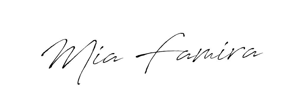 Use a signature maker to create a handwritten signature online. With this signature software, you can design (Antro_Vectra) your own signature for name Mia Famira. Mia Famira signature style 6 images and pictures png