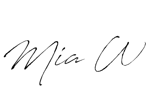 Mia W stylish signature style. Best Handwritten Sign (Antro_Vectra) for my name. Handwritten Signature Collection Ideas for my name Mia W. Mia W signature style 6 images and pictures png