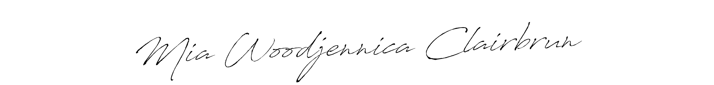 Make a beautiful signature design for name Mia Woodjennica Clairbrun. Use this online signature maker to create a handwritten signature for free. Mia Woodjennica Clairbrun signature style 6 images and pictures png