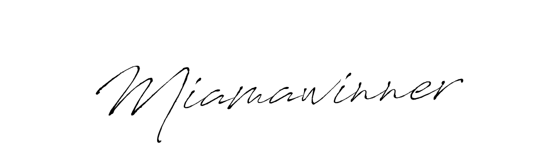 Use a signature maker to create a handwritten signature online. With this signature software, you can design (Antro_Vectra) your own signature for name Miamawinner. Miamawinner signature style 6 images and pictures png