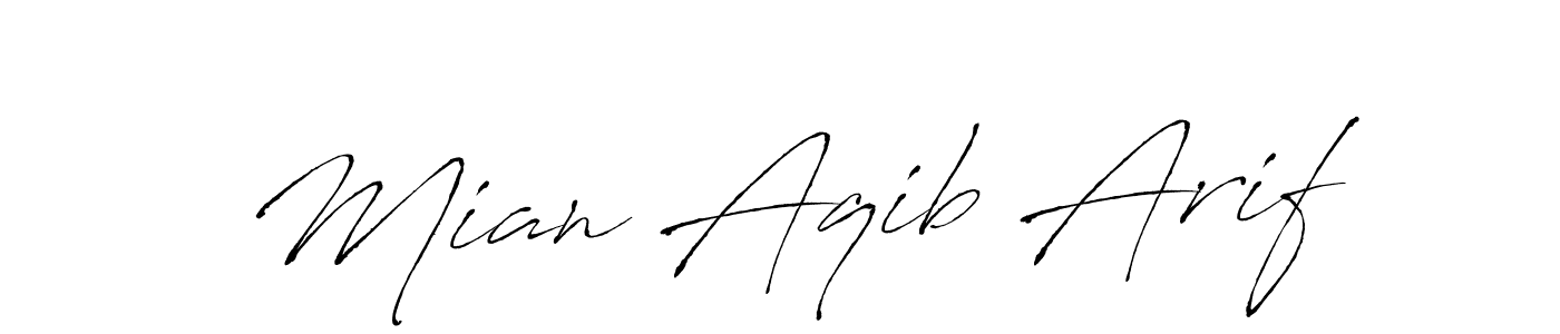 How to make Mian Aqib Arif name signature. Use Antro_Vectra style for creating short signs online. This is the latest handwritten sign. Mian Aqib Arif signature style 6 images and pictures png
