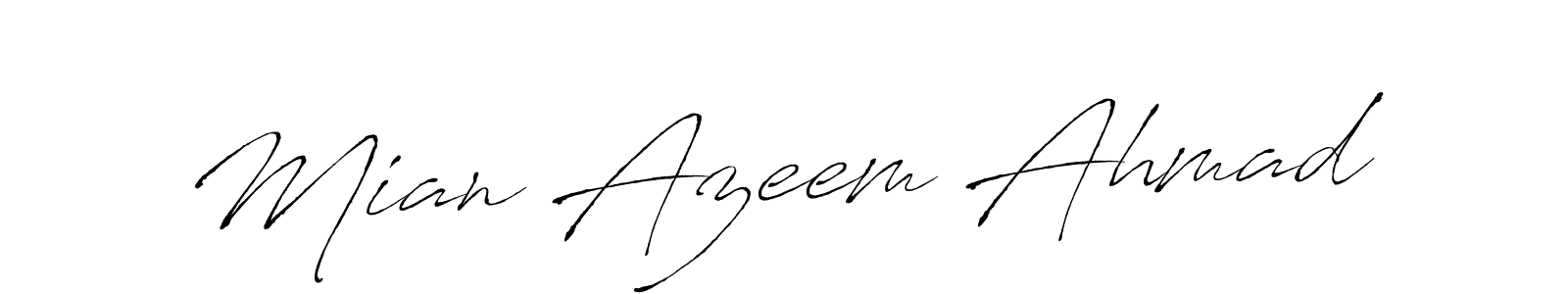 The best way (Antro_Vectra) to make a short signature is to pick only two or three words in your name. The name Mian Azeem Ahmad include a total of six letters. For converting this name. Mian Azeem Ahmad signature style 6 images and pictures png