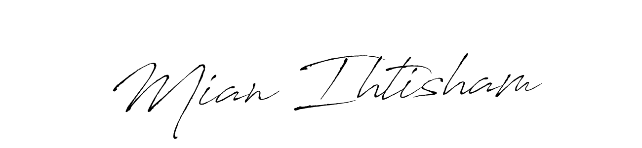 The best way (Antro_Vectra) to make a short signature is to pick only two or three words in your name. The name Mian Ihtisham include a total of six letters. For converting this name. Mian Ihtisham signature style 6 images and pictures png
