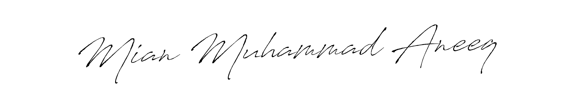 How to make Mian Muhammad Aneeq signature? Antro_Vectra is a professional autograph style. Create handwritten signature for Mian Muhammad Aneeq name. Mian Muhammad Aneeq signature style 6 images and pictures png