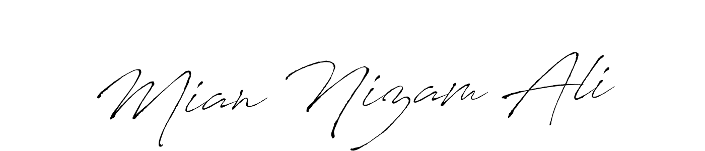 How to make Mian Nizam Ali signature? Antro_Vectra is a professional autograph style. Create handwritten signature for Mian Nizam Ali name. Mian Nizam Ali signature style 6 images and pictures png