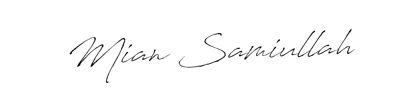 Design your own signature with our free online signature maker. With this signature software, you can create a handwritten (Antro_Vectra) signature for name Mian Samiullah. Mian Samiullah signature style 6 images and pictures png