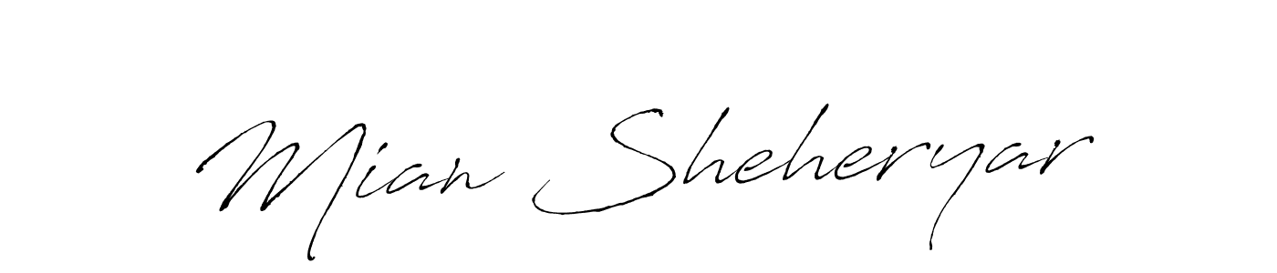 Use a signature maker to create a handwritten signature online. With this signature software, you can design (Antro_Vectra) your own signature for name Mian Sheheryar. Mian Sheheryar signature style 6 images and pictures png