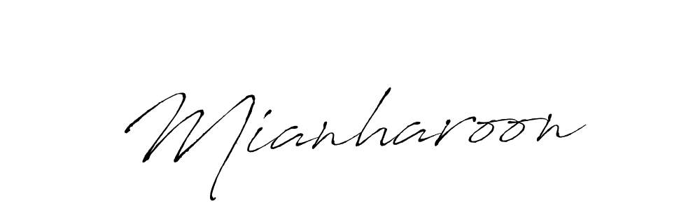 Make a beautiful signature design for name Mianharoon. With this signature (Antro_Vectra) style, you can create a handwritten signature for free. Mianharoon signature style 6 images and pictures png