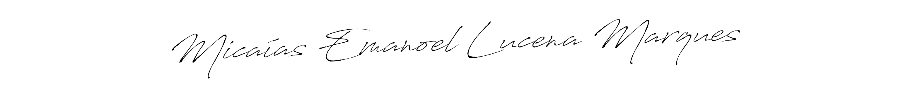 How to make Micaías Emanoel Lucena Marques signature? Antro_Vectra is a professional autograph style. Create handwritten signature for Micaías Emanoel Lucena Marques name. Micaías Emanoel Lucena Marques signature style 6 images and pictures png
