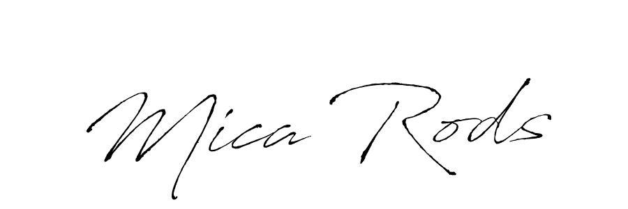 Mica Rods stylish signature style. Best Handwritten Sign (Antro_Vectra) for my name. Handwritten Signature Collection Ideas for my name Mica Rods. Mica Rods signature style 6 images and pictures png