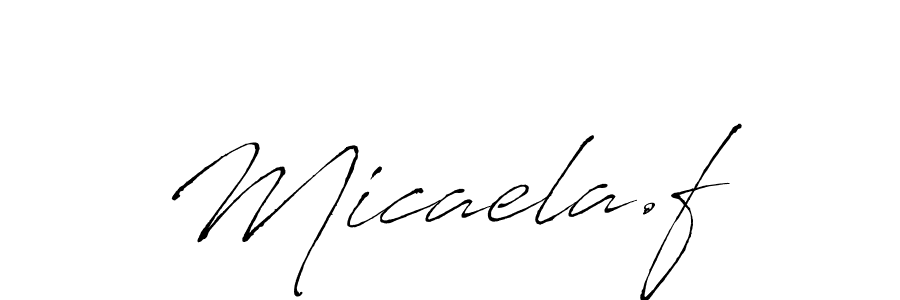 Use a signature maker to create a handwritten signature online. With this signature software, you can design (Antro_Vectra) your own signature for name Micaela.f. Micaela.f signature style 6 images and pictures png