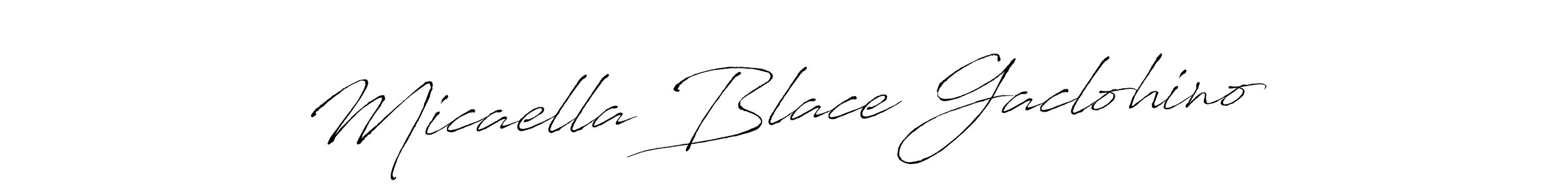 Similarly Antro_Vectra is the best handwritten signature design. Signature creator online .You can use it as an online autograph creator for name Micaella Blace Gaclohino. Micaella Blace Gaclohino signature style 6 images and pictures png
