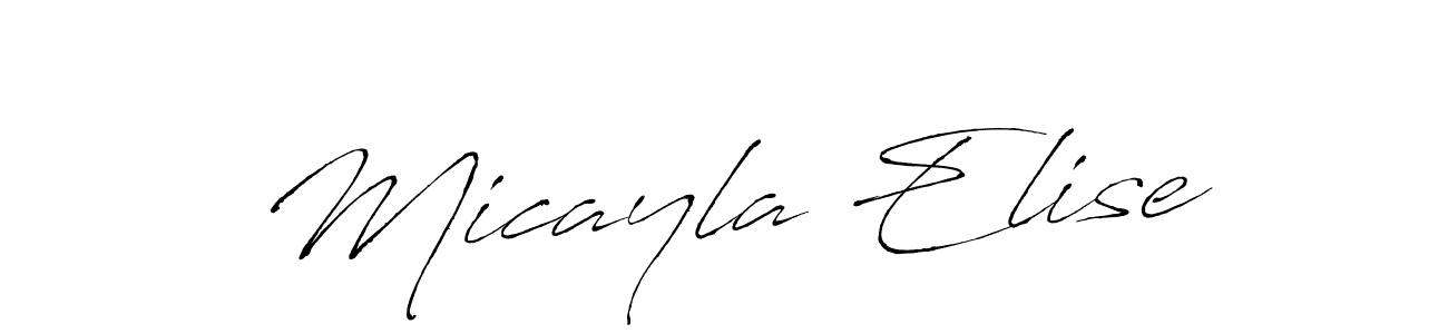Make a beautiful signature design for name Micayla Elise. With this signature (Antro_Vectra) style, you can create a handwritten signature for free. Micayla Elise signature style 6 images and pictures png