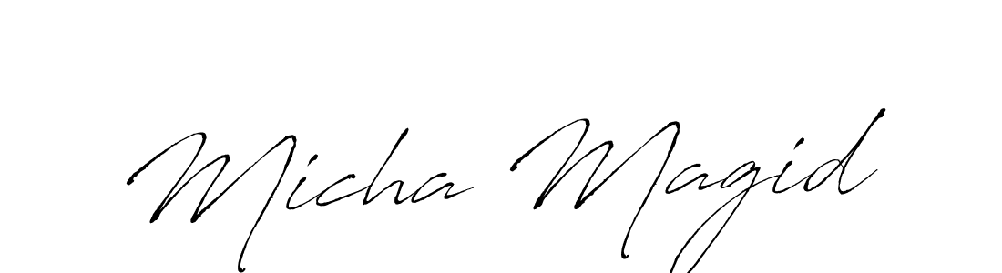 How to make Micha Magid signature? Antro_Vectra is a professional autograph style. Create handwritten signature for Micha Magid name. Micha Magid signature style 6 images and pictures png