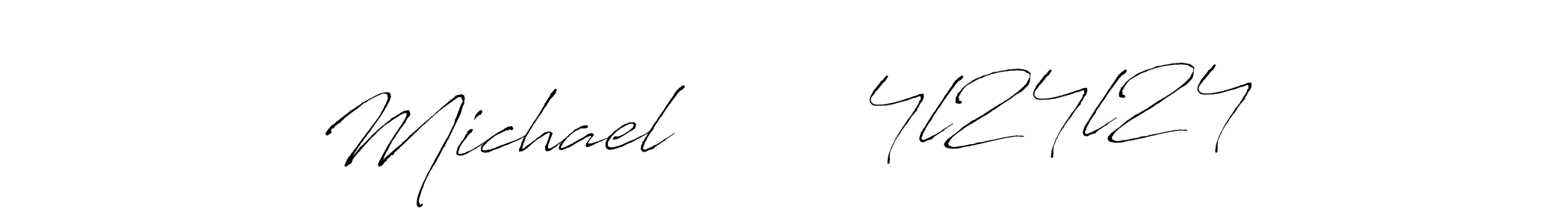 The best way (Antro_Vectra) to make a short signature is to pick only two or three words in your name. The name Michael       4l24l24 include a total of six letters. For converting this name. Michael       4l24l24 signature style 6 images and pictures png