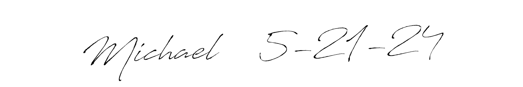 The best way (Antro_Vectra) to make a short signature is to pick only two or three words in your name. The name Michael    5-21-24 include a total of six letters. For converting this name. Michael    5-21-24 signature style 6 images and pictures png