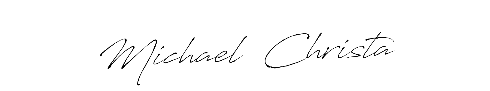 Michael  Christa stylish signature style. Best Handwritten Sign (Antro_Vectra) for my name. Handwritten Signature Collection Ideas for my name Michael  Christa. Michael  Christa signature style 6 images and pictures png