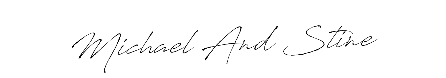 How to make Michael And Stine signature? Antro_Vectra is a professional autograph style. Create handwritten signature for Michael And Stine name. Michael And Stine signature style 6 images and pictures png