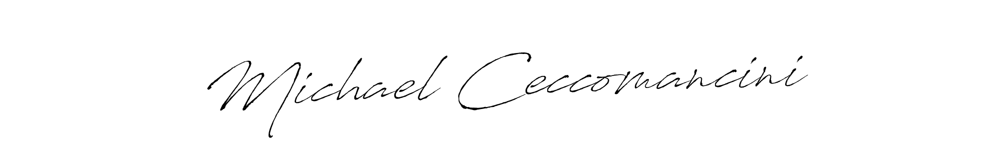 Create a beautiful signature design for name Michael Ceccomancini. With this signature (Antro_Vectra) fonts, you can make a handwritten signature for free. Michael Ceccomancini signature style 6 images and pictures png