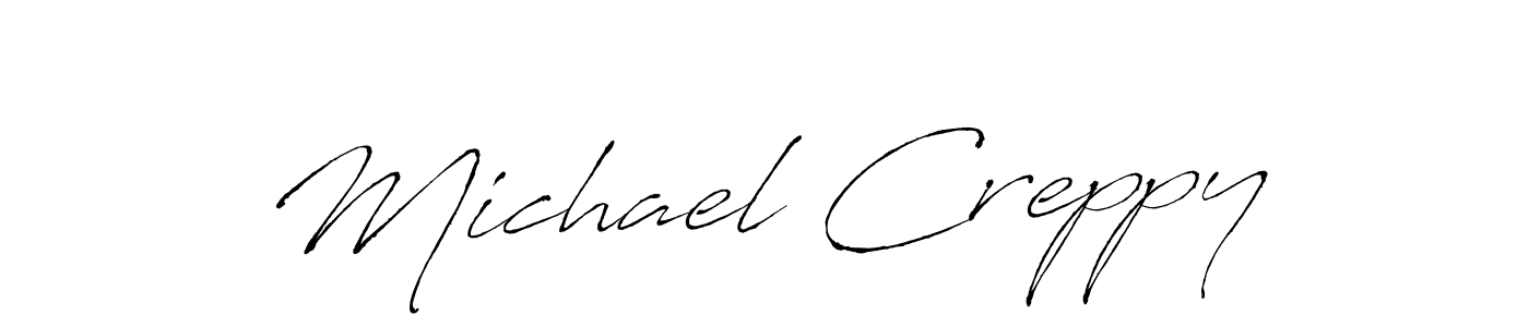 Make a beautiful signature design for name Michael Creppy. With this signature (Antro_Vectra) style, you can create a handwritten signature for free. Michael Creppy signature style 6 images and pictures png