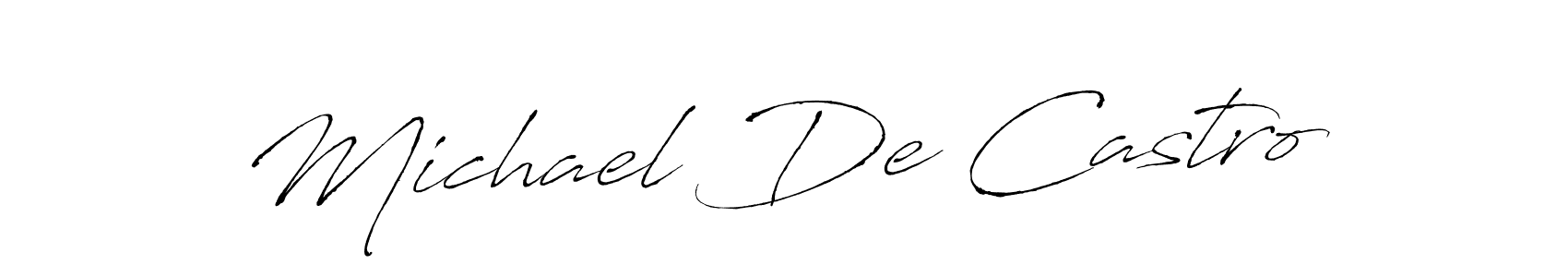 Design your own signature with our free online signature maker. With this signature software, you can create a handwritten (Antro_Vectra) signature for name Michael De Castro. Michael De Castro signature style 6 images and pictures png