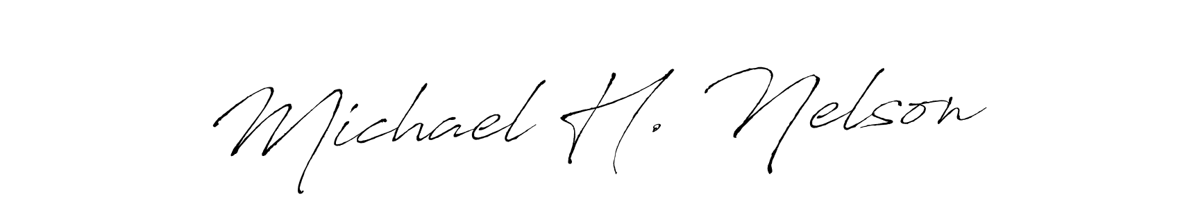 How to make Michael H. Nelson name signature. Use Antro_Vectra style for creating short signs online. This is the latest handwritten sign. Michael H. Nelson signature style 6 images and pictures png