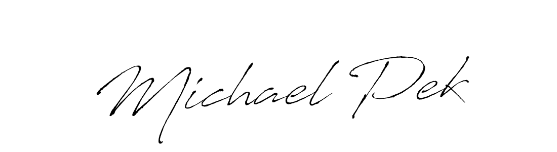 How to make Michael Pek name signature. Use Antro_Vectra style for creating short signs online. This is the latest handwritten sign. Michael Pek signature style 6 images and pictures png