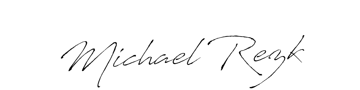 Make a beautiful signature design for name Michael Rezk. With this signature (Antro_Vectra) style, you can create a handwritten signature for free. Michael Rezk signature style 6 images and pictures png