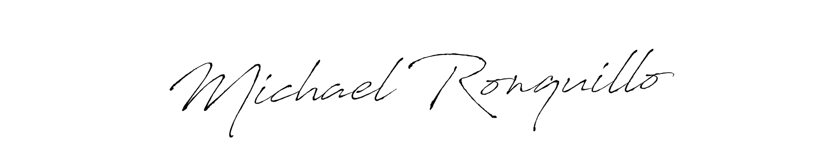 Michael Ronquillo stylish signature style. Best Handwritten Sign (Antro_Vectra) for my name. Handwritten Signature Collection Ideas for my name Michael Ronquillo. Michael Ronquillo signature style 6 images and pictures png