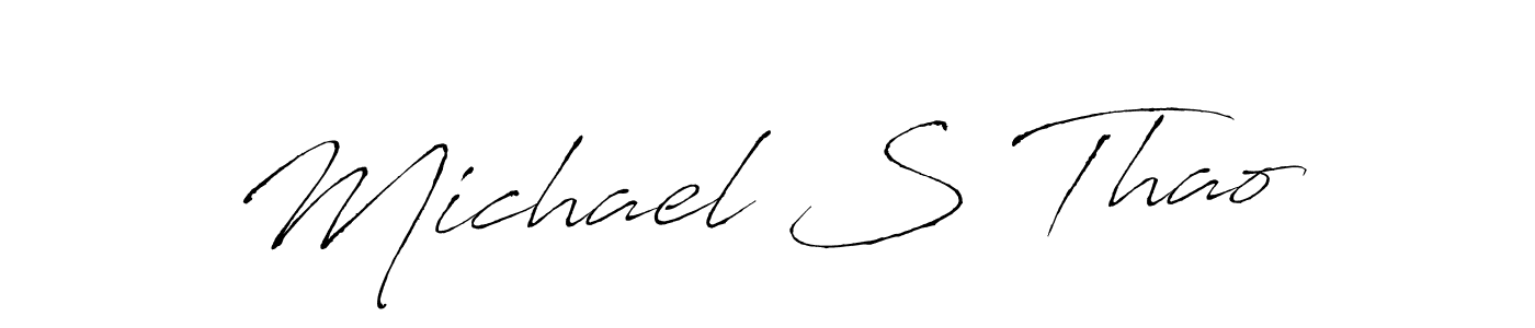 Make a beautiful signature design for name Michael S Thao. With this signature (Antro_Vectra) style, you can create a handwritten signature for free. Michael S Thao signature style 6 images and pictures png