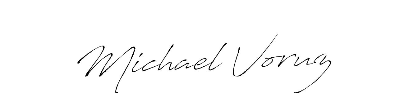 Use a signature maker to create a handwritten signature online. With this signature software, you can design (Antro_Vectra) your own signature for name Michael Voruz. Michael Voruz signature style 6 images and pictures png