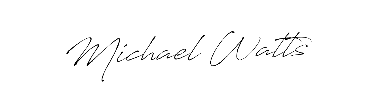 How to make Michael Watts name signature. Use Antro_Vectra style for creating short signs online. This is the latest handwritten sign. Michael Watts signature style 6 images and pictures png