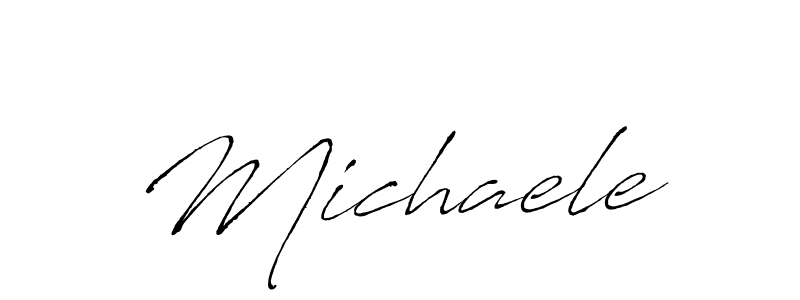 Make a beautiful signature design for name Michaele. With this signature (Antro_Vectra) style, you can create a handwritten signature for free. Michaele signature style 6 images and pictures png