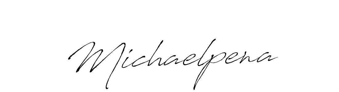 Make a beautiful signature design for name Michaelpena. With this signature (Antro_Vectra) style, you can create a handwritten signature for free. Michaelpena signature style 6 images and pictures png