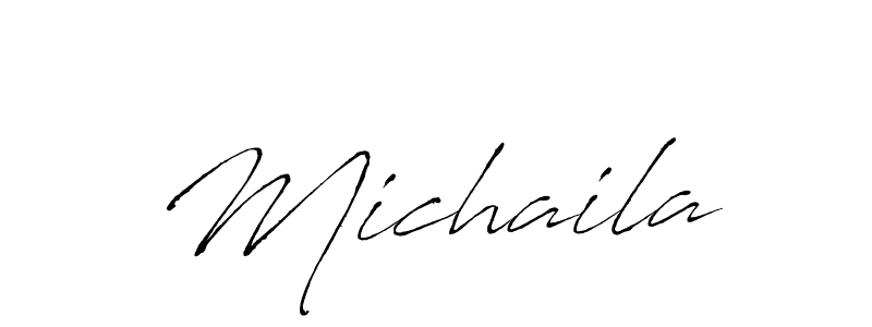 Make a beautiful signature design for name Michaila. With this signature (Antro_Vectra) style, you can create a handwritten signature for free. Michaila signature style 6 images and pictures png