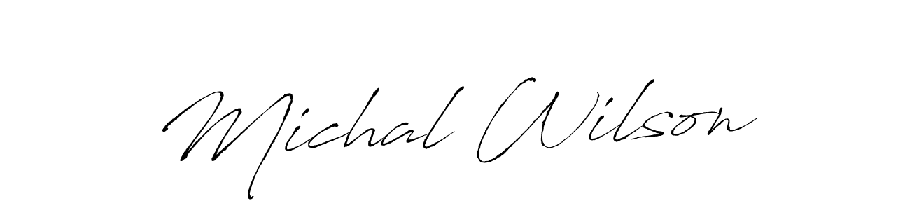 Make a beautiful signature design for name Michal Wilson. With this signature (Antro_Vectra) style, you can create a handwritten signature for free. Michal Wilson signature style 6 images and pictures png