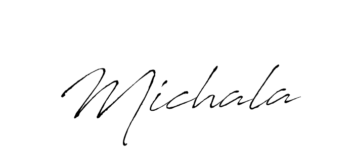 Create a beautiful signature design for name Michala. With this signature (Antro_Vectra) fonts, you can make a handwritten signature for free. Michala signature style 6 images and pictures png