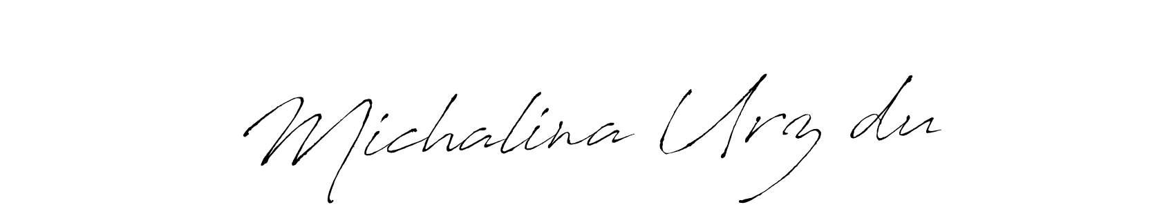 Design your own signature with our free online signature maker. With this signature software, you can create a handwritten (Antro_Vectra) signature for name Michalina Urzędu. Michalina Urzędu signature style 6 images and pictures png