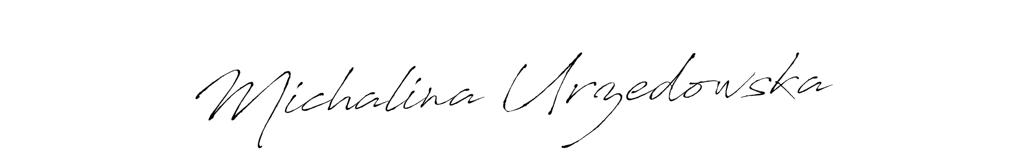 Michalina Urzedowska stylish signature style. Best Handwritten Sign (Antro_Vectra) for my name. Handwritten Signature Collection Ideas for my name Michalina Urzedowska. Michalina Urzedowska signature style 6 images and pictures png