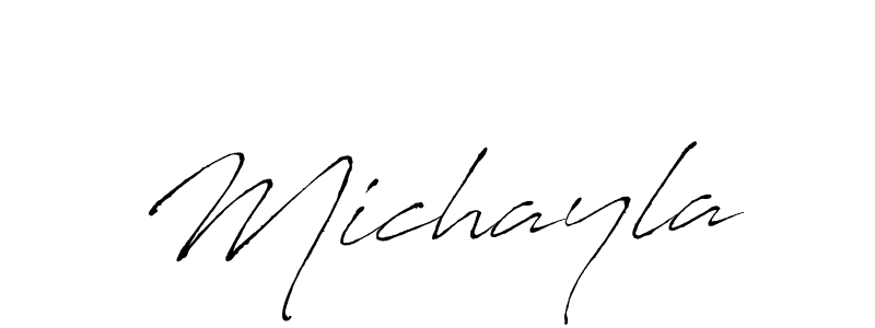 How to make Michayla signature? Antro_Vectra is a professional autograph style. Create handwritten signature for Michayla name. Michayla signature style 6 images and pictures png