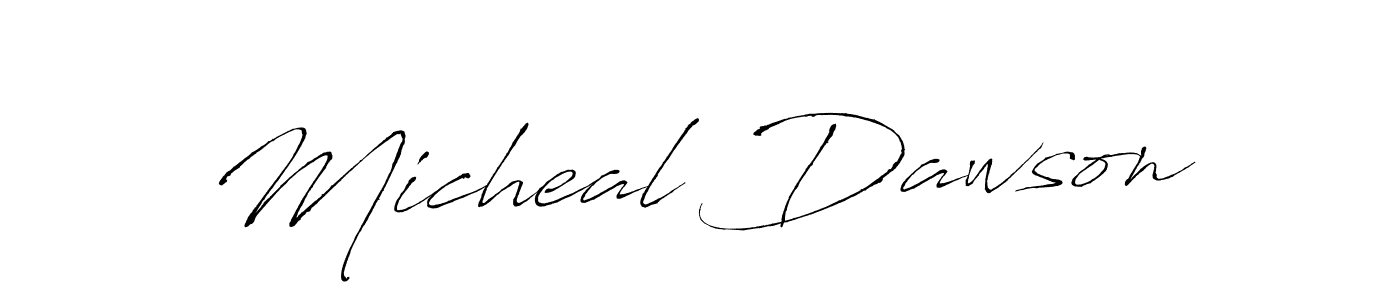 The best way (Antro_Vectra) to make a short signature is to pick only two or three words in your name. The name Micheal Dawson include a total of six letters. For converting this name. Micheal Dawson signature style 6 images and pictures png