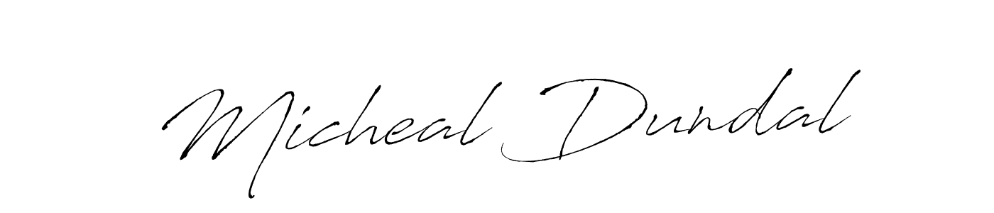 The best way (Antro_Vectra) to make a short signature is to pick only two or three words in your name. The name Micheal Dundal include a total of six letters. For converting this name. Micheal Dundal signature style 6 images and pictures png