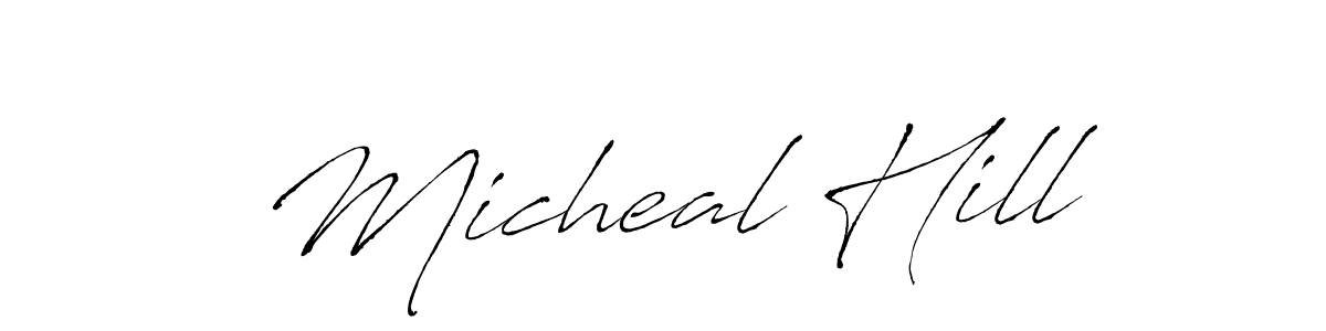 Similarly Antro_Vectra is the best handwritten signature design. Signature creator online .You can use it as an online autograph creator for name Micheal Hill. Micheal Hill signature style 6 images and pictures png