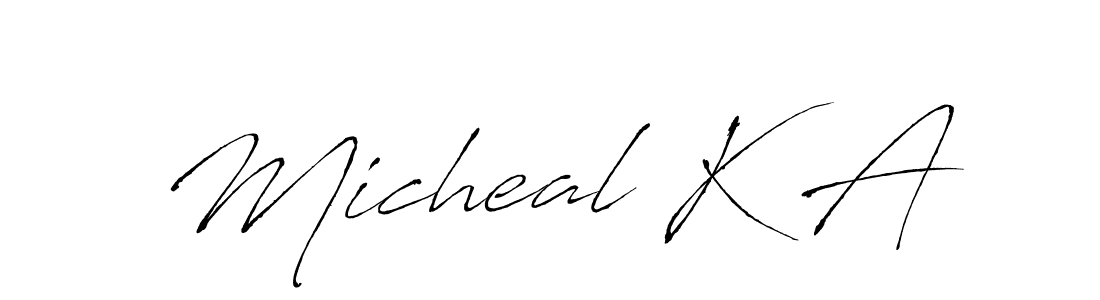 Create a beautiful signature design for name Micheal K A. With this signature (Antro_Vectra) fonts, you can make a handwritten signature for free. Micheal K A signature style 6 images and pictures png