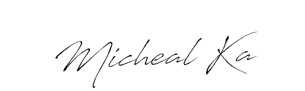 The best way (Antro_Vectra) to make a short signature is to pick only two or three words in your name. The name Micheal Ka include a total of six letters. For converting this name. Micheal Ka signature style 6 images and pictures png