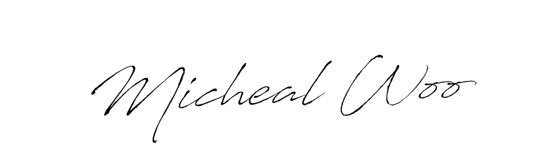 How to make Micheal Woo name signature. Use Antro_Vectra style for creating short signs online. This is the latest handwritten sign. Micheal Woo signature style 6 images and pictures png