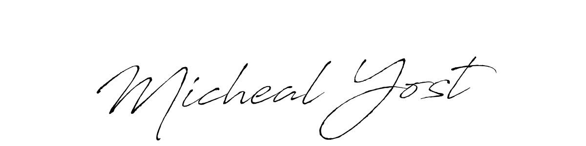 How to make Micheal Yost signature? Antro_Vectra is a professional autograph style. Create handwritten signature for Micheal Yost name. Micheal Yost signature style 6 images and pictures png