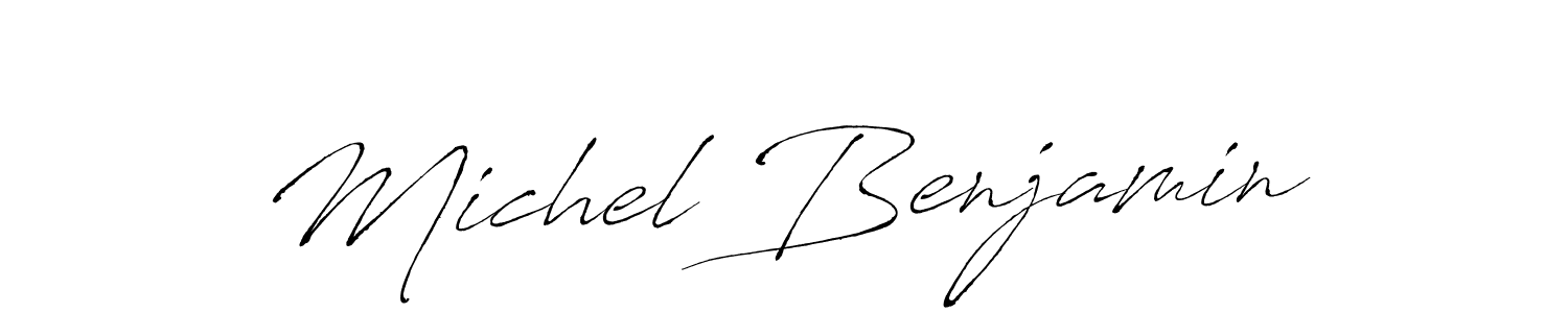 Michel Benjamin stylish signature style. Best Handwritten Sign (Antro_Vectra) for my name. Handwritten Signature Collection Ideas for my name Michel Benjamin. Michel Benjamin signature style 6 images and pictures png