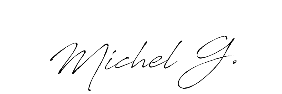 How to make Michel G. name signature. Use Antro_Vectra style for creating short signs online. This is the latest handwritten sign. Michel G. signature style 6 images and pictures png